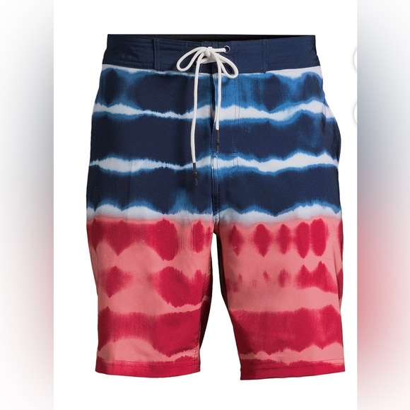 NO BOUNDARIES Mens Board Shorts Size 34” Above Knee Pockets Red White Blue New - Picture 5 of 7